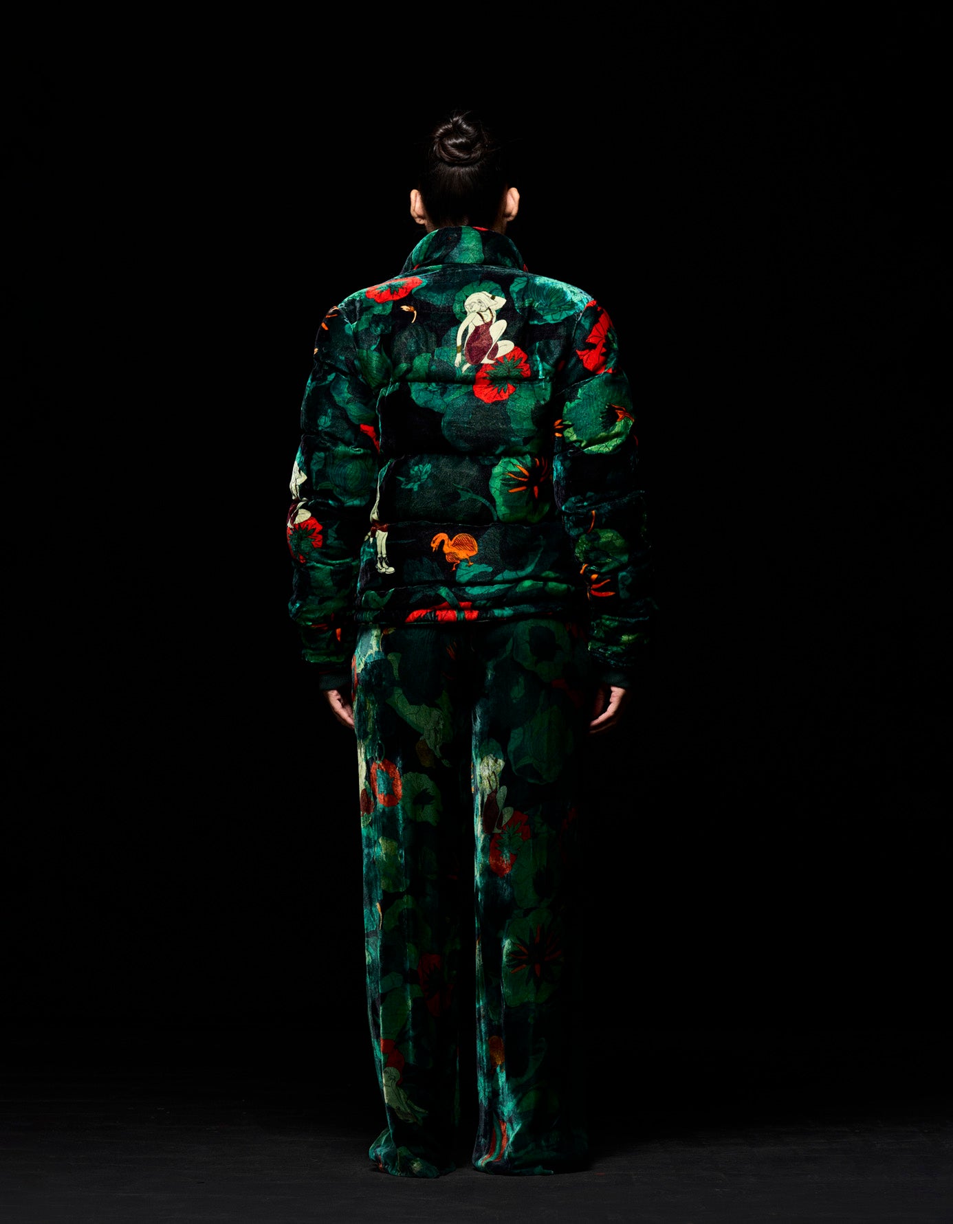 Fresco Quilted Jacket Emerald Silk Velvet