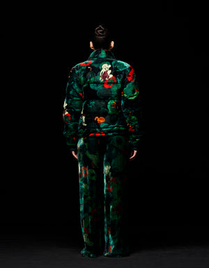 Fresco Quilted Jacket Emerald Silk Velvet