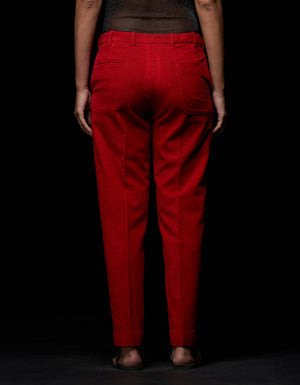 Raahi Trouser Red Corduroy