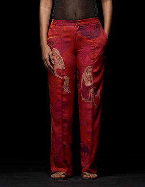 Pyjama Pant Cotton Silk Twill Red