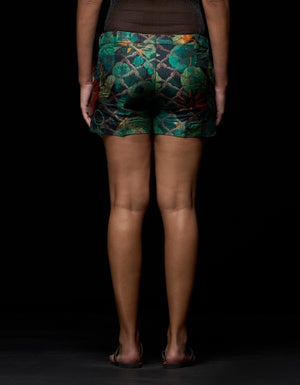 Fresco Shorts Short Emerald Silk Brocade