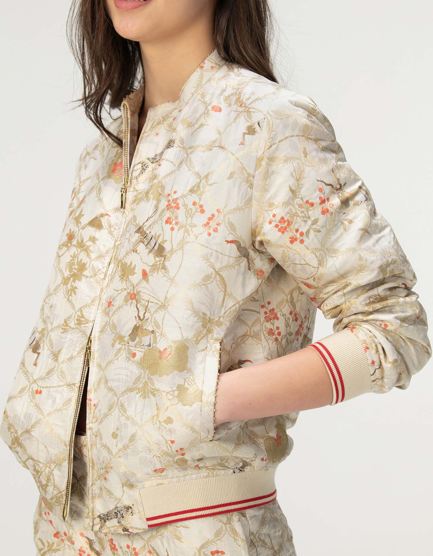 Shorts Silk Brocade Ivory