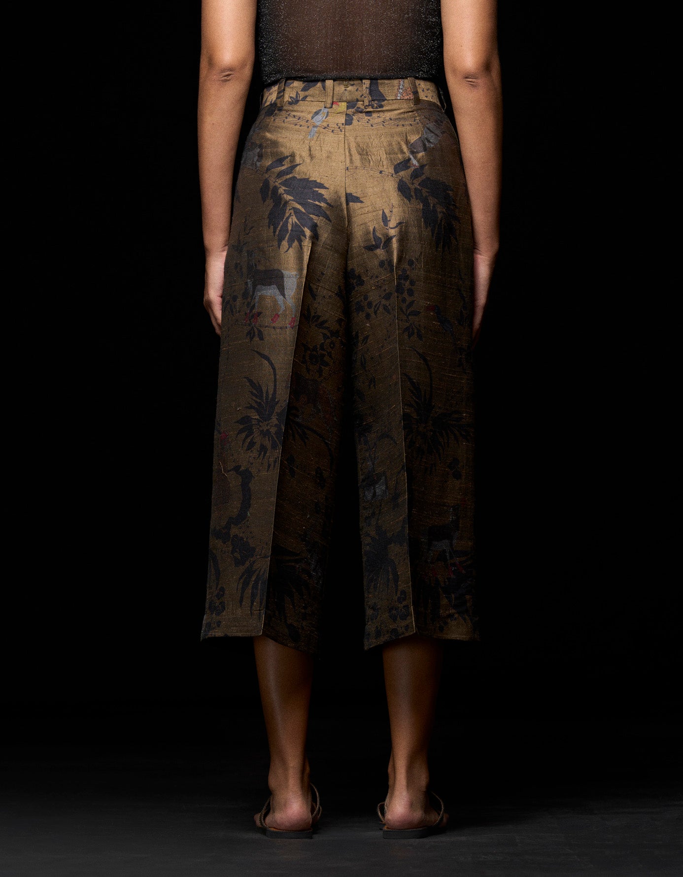 Cropped Trouser Silk Dupion Beige