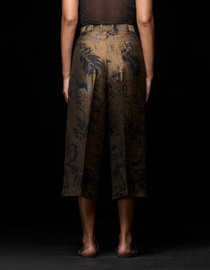 Cropped Trouser Silk Dupion Beige
