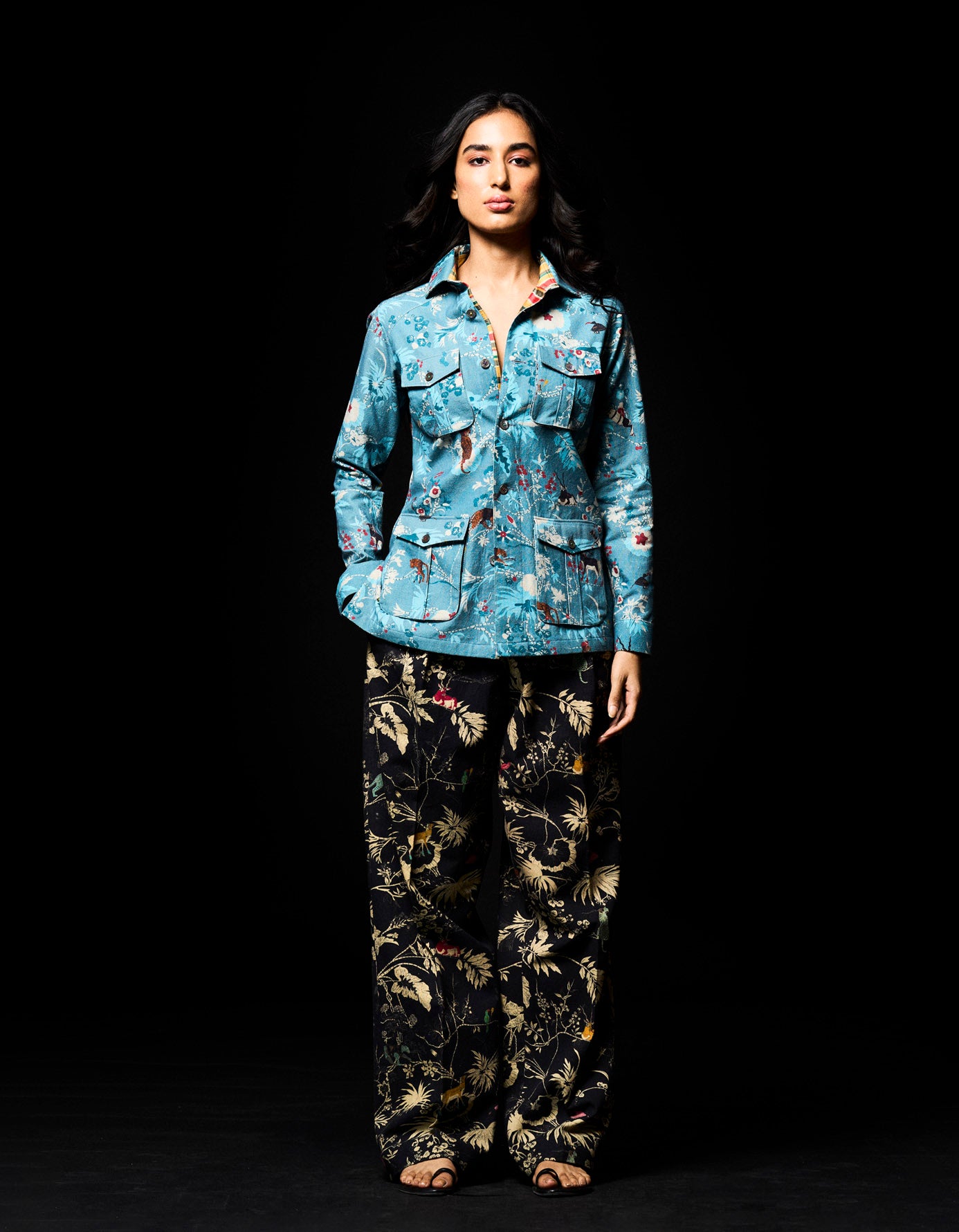Safari Jacket Cotton Canvas Blue