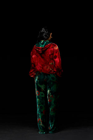 Fresco Track Jacket Red Silk Velvet