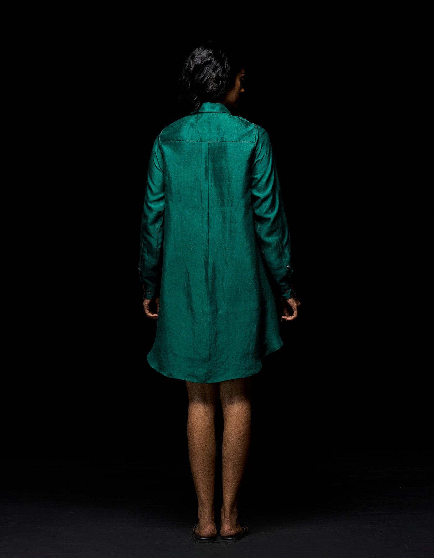 Oversized Shirt Pure Silk Green