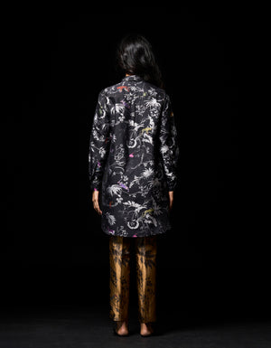Oversized Shirt Silk Dupion Black