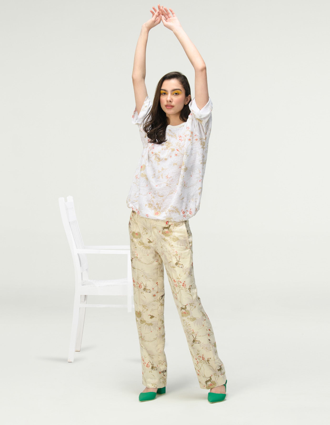 T-Shirt Half Sleeved Linen Jersey Ivory