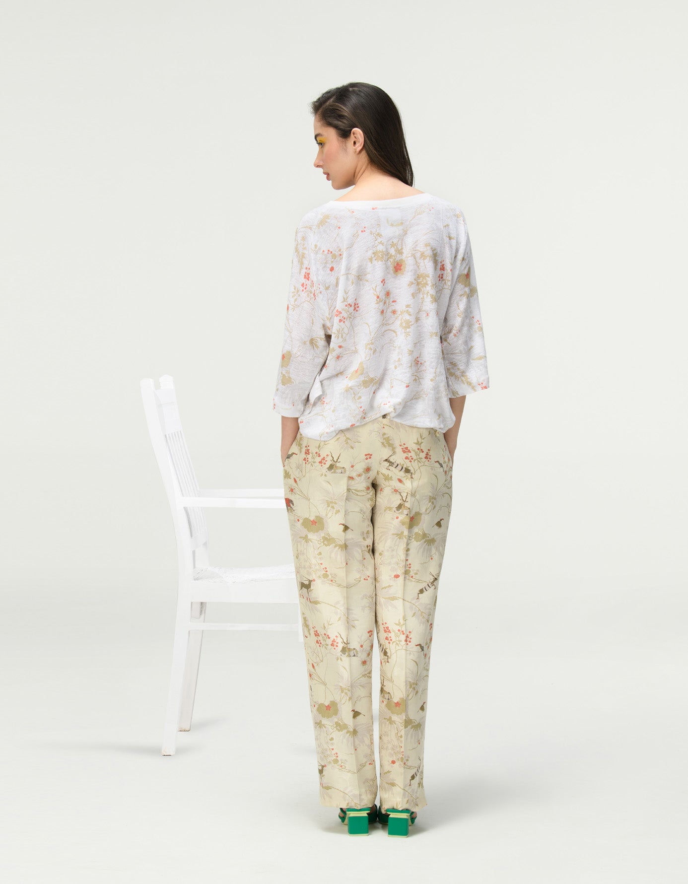 T-Shirt Half Sleeved Linen Jersey Ivory