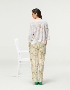 T-Shirt Half Sleeved Linen Jersey Ivory