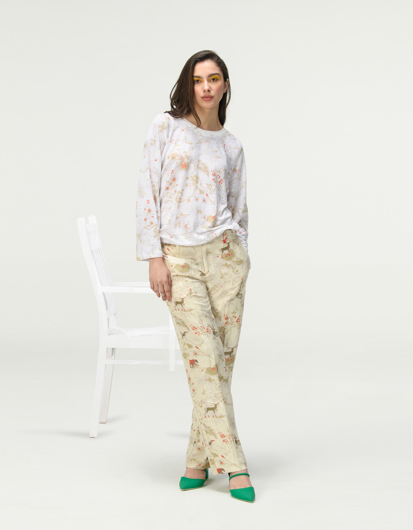 T-Shirt Full Sleeved Linen Jersey Ivory
