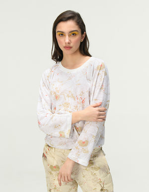 T-Shirt Full Sleeved Linen Jersey Ivory
