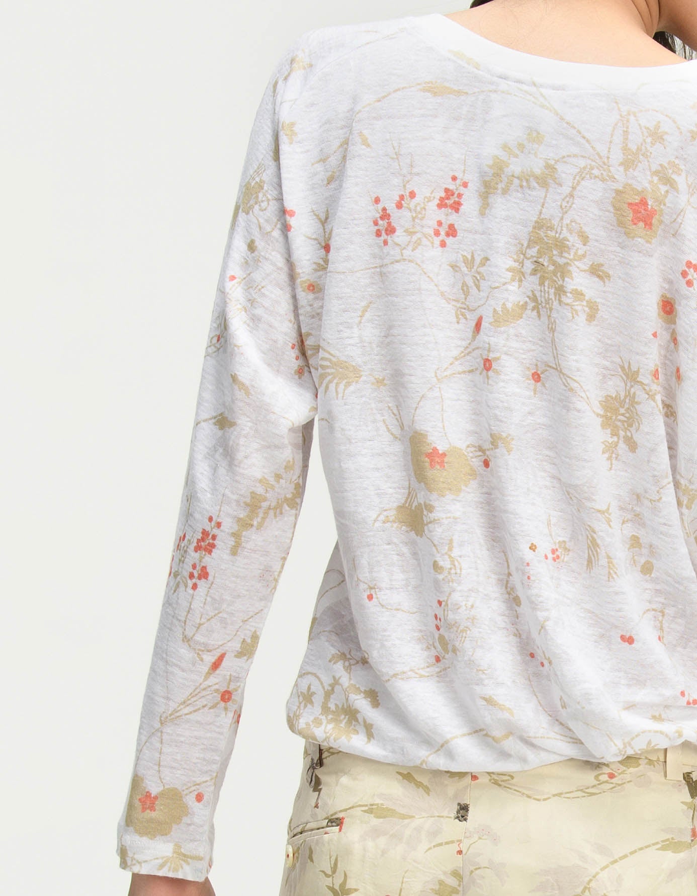 T-Shirt Full Sleeved Linen Jersey Ivory